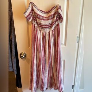 Striped off the shoulder dress